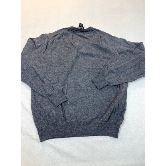 Jos A Bank Wool Sweater XL Italian Merino Wool Mens Gray V Neck Sweatshirt - Picture 11 of 13